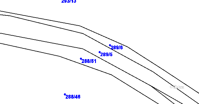 Parcela st. 289/5 v KÚ Modlešovice, Katastrální mapa