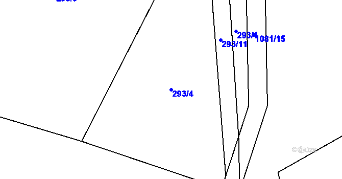 Parcela st. 293/4 v KÚ Modlešovice, Katastrální mapa