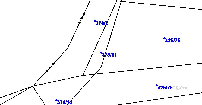 Parcela st. 378/11 v KÚ Modlešovice, Katastrální mapa