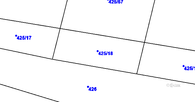 Parcela st. 425/18 v KÚ Modlešovice, Katastrální mapa