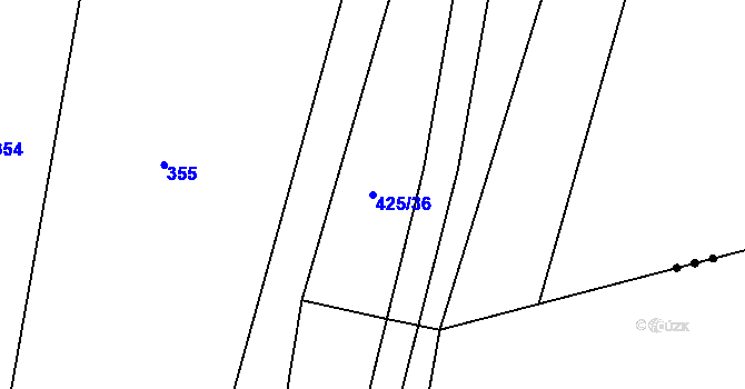 Parcela st. 425/36 v KÚ Modlešovice, Katastrální mapa