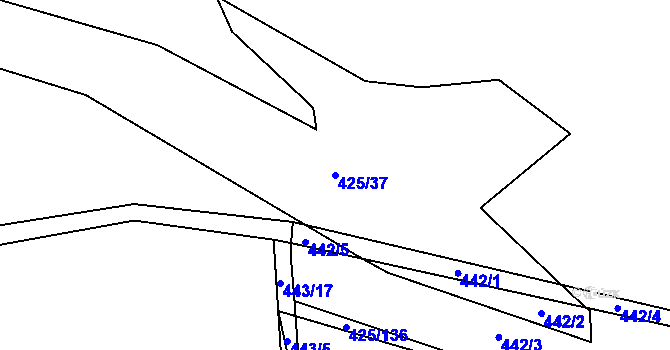 Parcela st. 425/37 v KÚ Modlešovice, Katastrální mapa