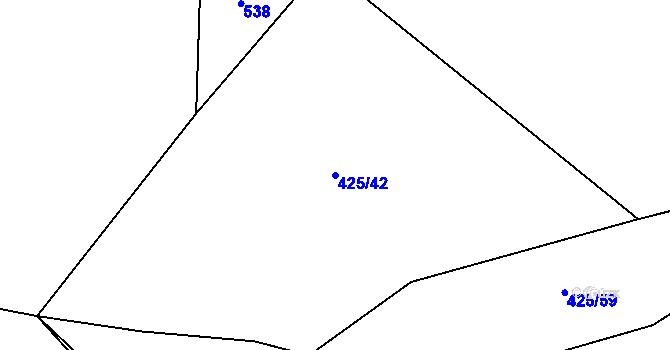 Parcela st. 425/42 v KÚ Modlešovice, Katastrální mapa