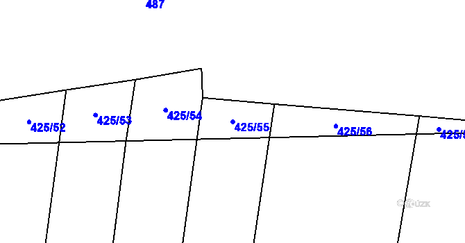 Parcela st. 425/55 v KÚ Modlešovice, Katastrální mapa
