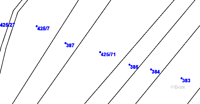 Parcela st. 425/71 v KÚ Modlešovice, Katastrální mapa