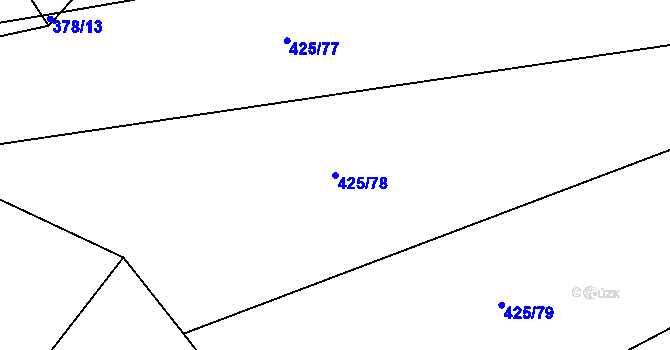 Parcela st. 425/78 v KÚ Modlešovice, Katastrální mapa