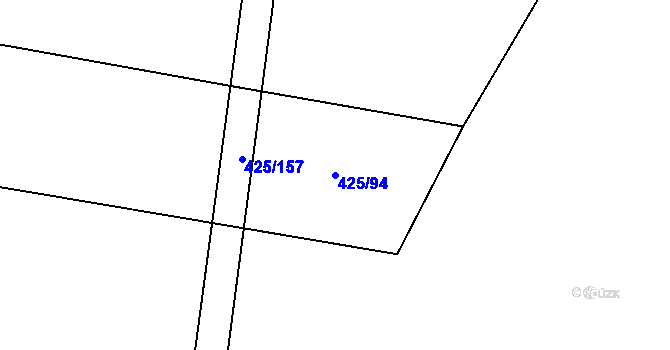 Parcela st. 425/94 v KÚ Modlešovice, Katastrální mapa