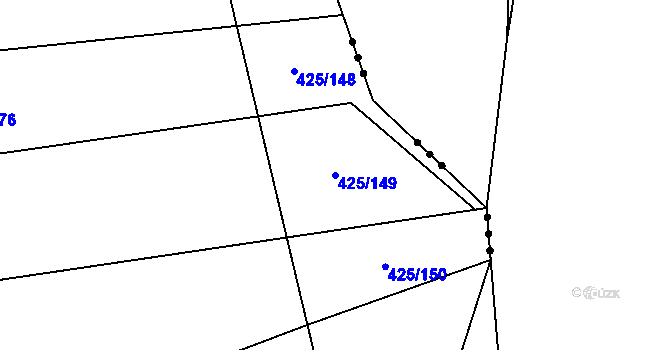 Parcela st. 425/149 v KÚ Modlešovice, Katastrální mapa