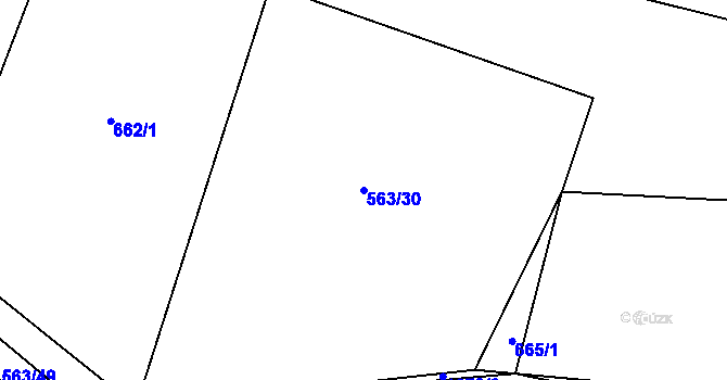 Parcela st. 563/30 v KÚ Modlešovice, Katastrální mapa