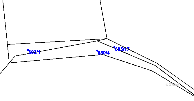 Parcela st. 680/4 v KÚ Modlešovice, Katastrální mapa