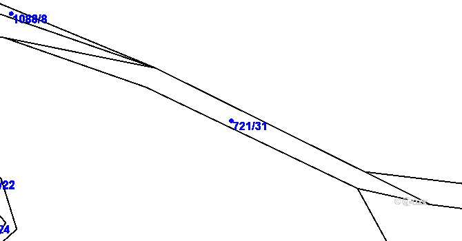 Parcela st. 721/31 v KÚ Modlešovice, Katastrální mapa