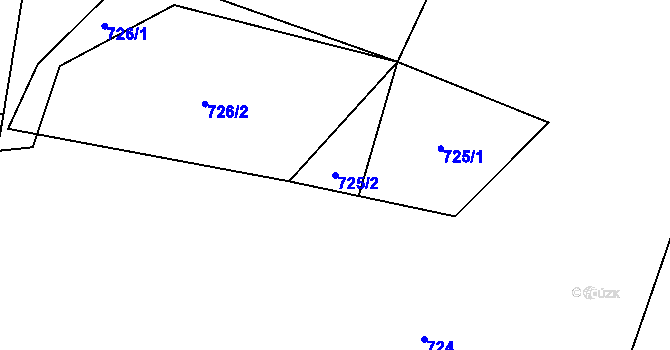Parcela st. 725/2 v KÚ Modlešovice, Katastrální mapa