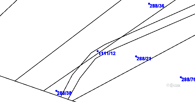 Parcela st. 1111/12 v KÚ Modlešovice, Katastrální mapa