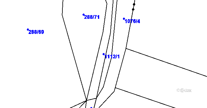 Parcela st. 1112/1 v KÚ Modlešovice, Katastrální mapa