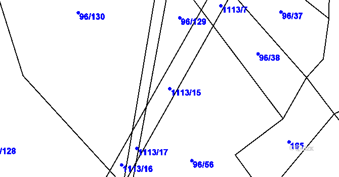 Parcela st. 1113/15 v KÚ Modlešovice, Katastrální mapa