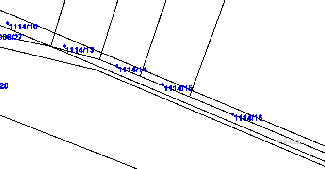 Parcela st. 1114/15 v KÚ Modlešovice, Katastrální mapa
