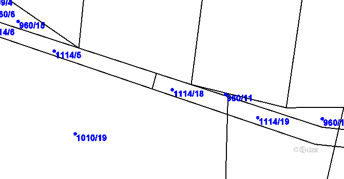 Parcela st. 1114/18 v KÚ Modlešovice, Katastrální mapa