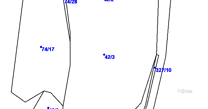 Parcela st. 42/3 v KÚ Sedlíkovice, Katastrální mapa