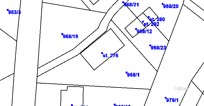 Parcela st. 276 v KÚ Modlibohov, Katastrální mapa