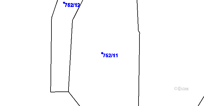 Parcela st. 752/11 v KÚ Modlibohov, Katastrální mapa