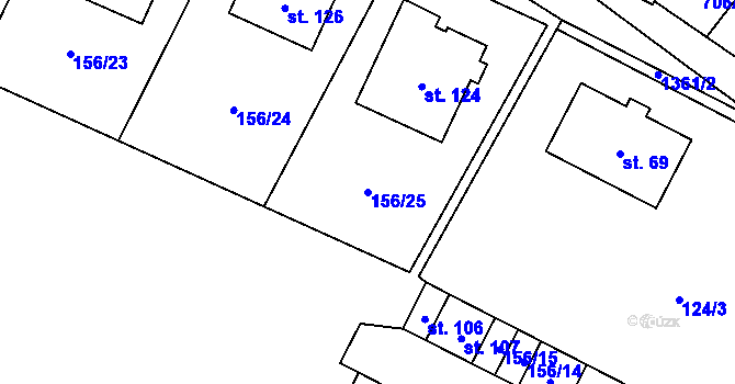 Parcela st. 156/25 v KÚ Modlíkov u Přibyslavi, Katastrální mapa