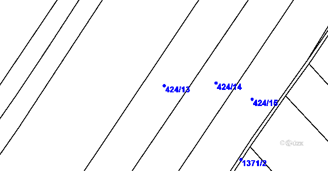 Parcela st. 424/13 v KÚ Modlíkov u Přibyslavi, Katastrální mapa