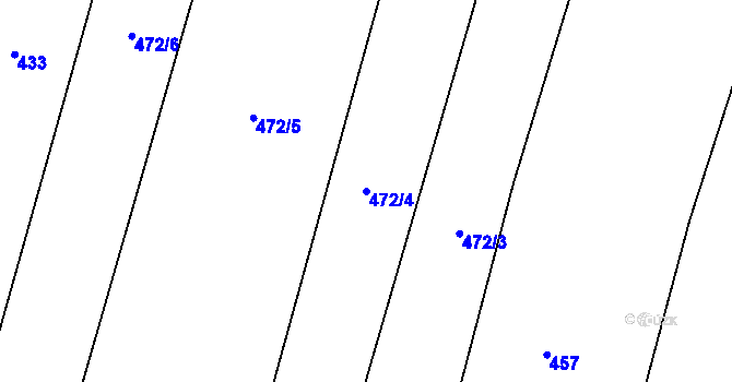 Parcela st. 472/4 v KÚ Modlíkov u Přibyslavi, Katastrální mapa