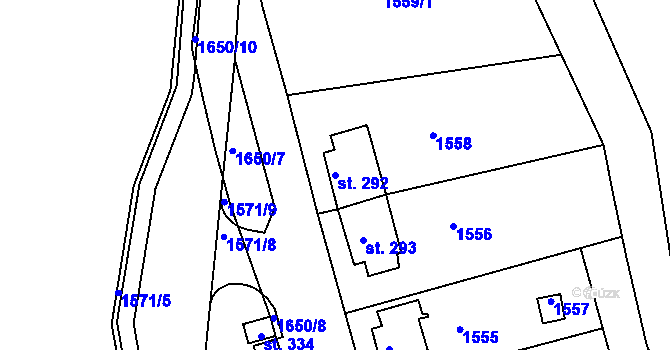 Parcela st. 292 v KÚ Filipova Huť, Katastrální mapa