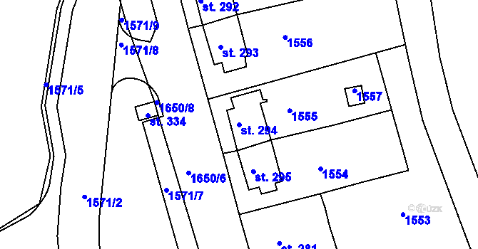 Parcela st. 294 v KÚ Filipova Huť, Katastrální mapa