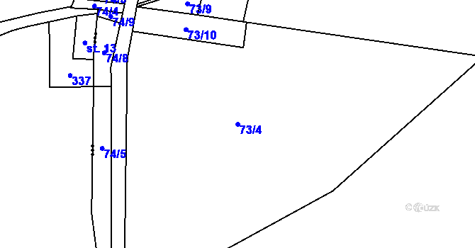 Parcela st. 73/4 v KÚ Horská Kvilda, Katastrální mapa
