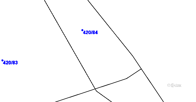 Parcela st. 420/3 v KÚ Modřec, Katastrální mapa