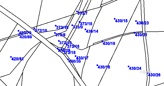 Parcela st. 430/2 v KÚ Modřec, Katastrální mapa