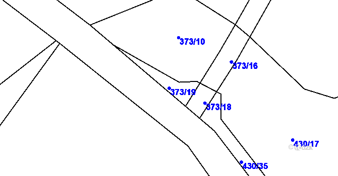 Parcela st. 373/19 v KÚ Modřec, Katastrální mapa