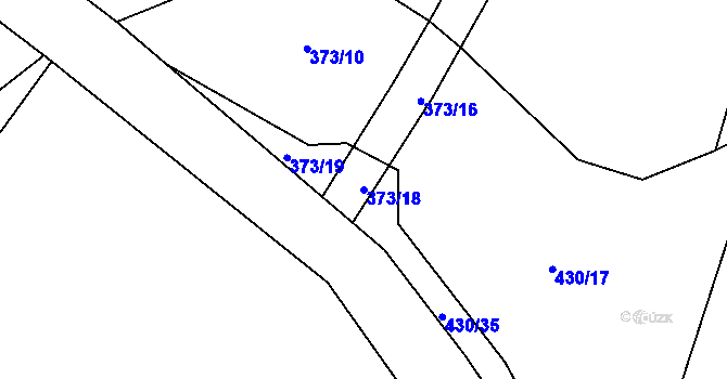 Parcela st. 373/18 v KÚ Modřec, Katastrální mapa