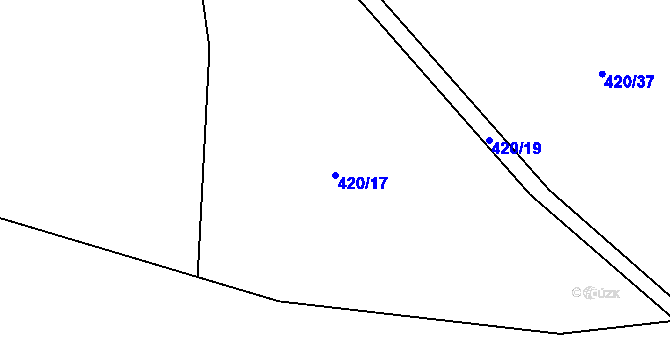 Parcela st. 420/17 v KÚ Modřec, Katastrální mapa