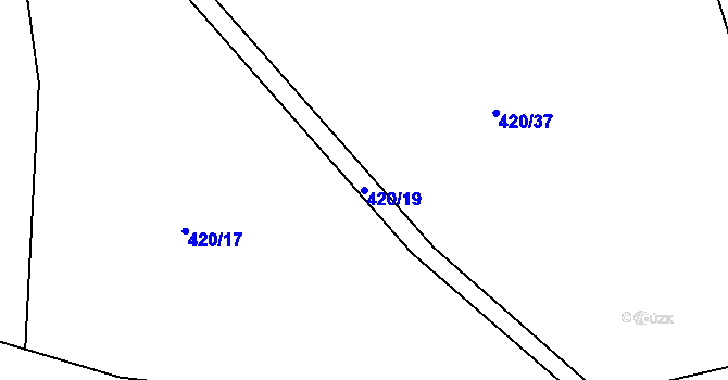 Parcela st. 420/19 v KÚ Modřec, Katastrální mapa