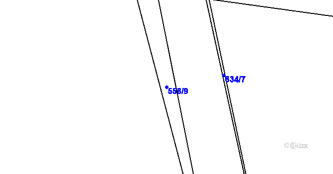 Parcela st. 558/9 v KÚ Modřec, Katastrální mapa