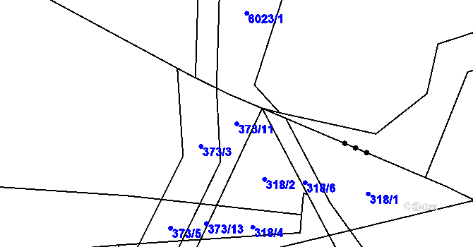 Parcela st. 373/11 v KÚ Modřec, Katastrální mapa