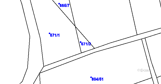 Parcela st. 671/2 v KÚ Kostelík, Katastrální mapa