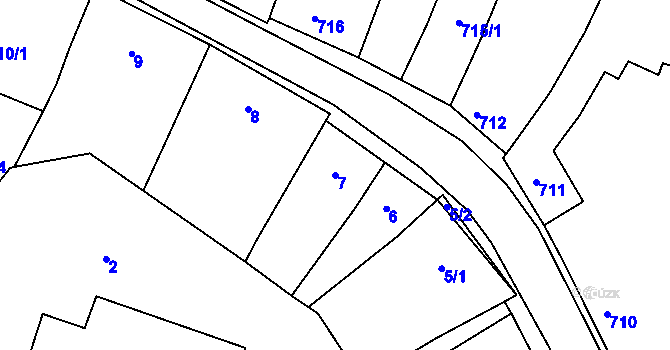 Parcela st. 7 v KÚ Modřice, Katastrální mapa