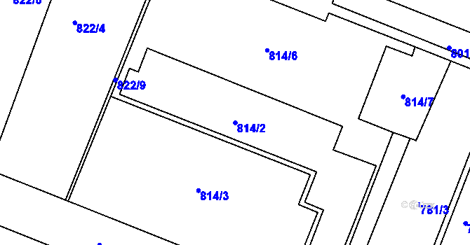 Parcela st. 814/2 v KÚ Modřice, Katastrální mapa