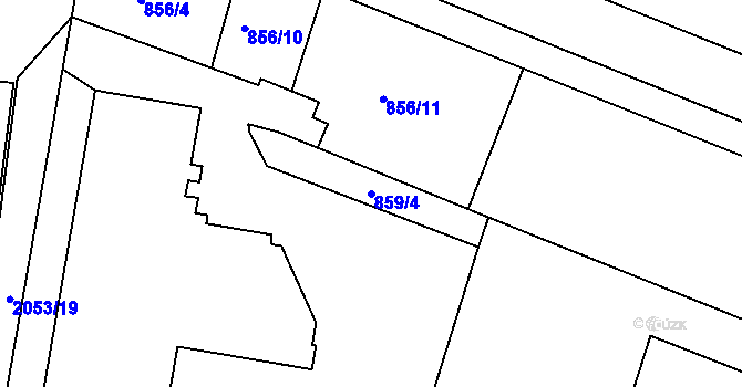 Parcela st. 859/4 v KÚ Modřice, Katastrální mapa
