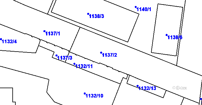 Parcela st. 1137/2 v KÚ Modřice, Katastrální mapa