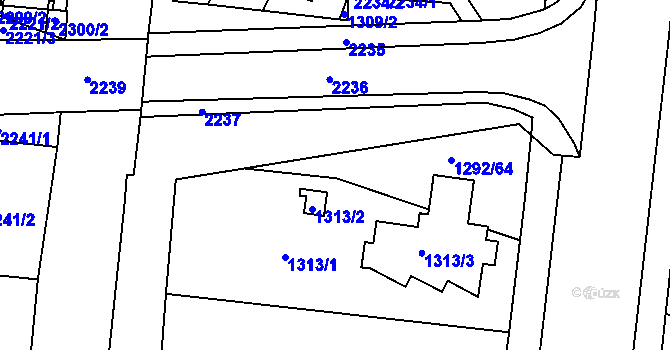 Parcela st. 1292/64 v KÚ Modřice, Katastrální mapa