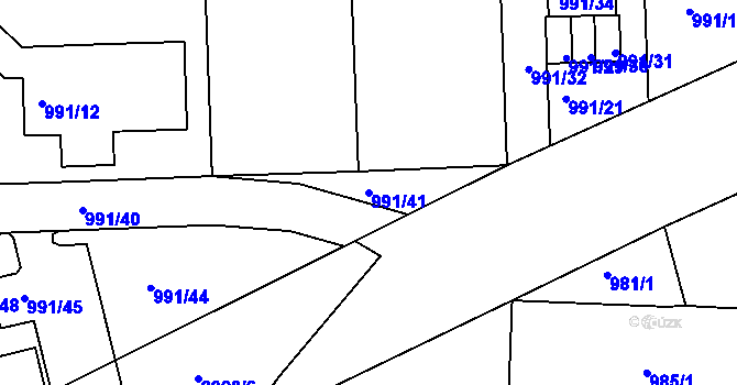 Parcela st. 991/41 v KÚ Modřice, Katastrální mapa