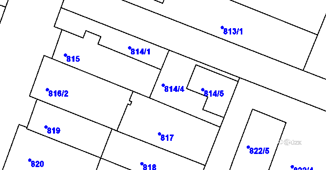 Parcela st. 814/4 v KÚ Modřice, Katastrální mapa