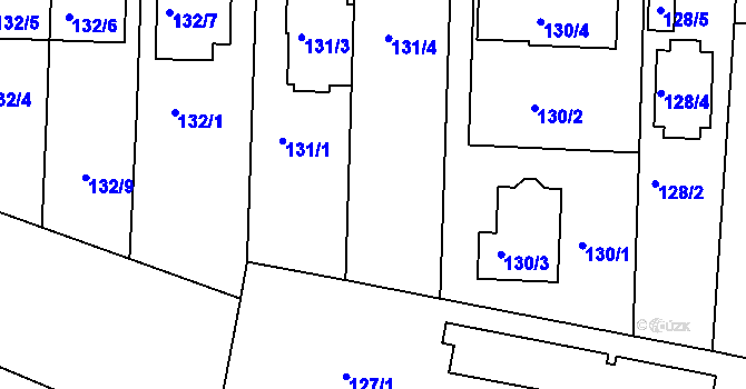 Parcela st. 131/2 v KÚ Modřice, Katastrální mapa