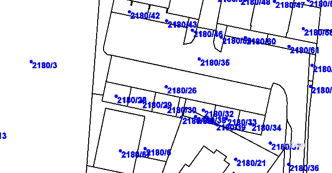 Parcela st. 2180/26 v KÚ Modřice, Katastrální mapa