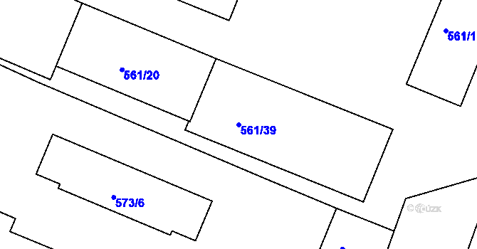 Parcela st. 561/39 v KÚ Modřice, Katastrální mapa