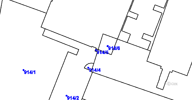 Parcela st. 914/5 v KÚ Modřice, Katastrální mapa